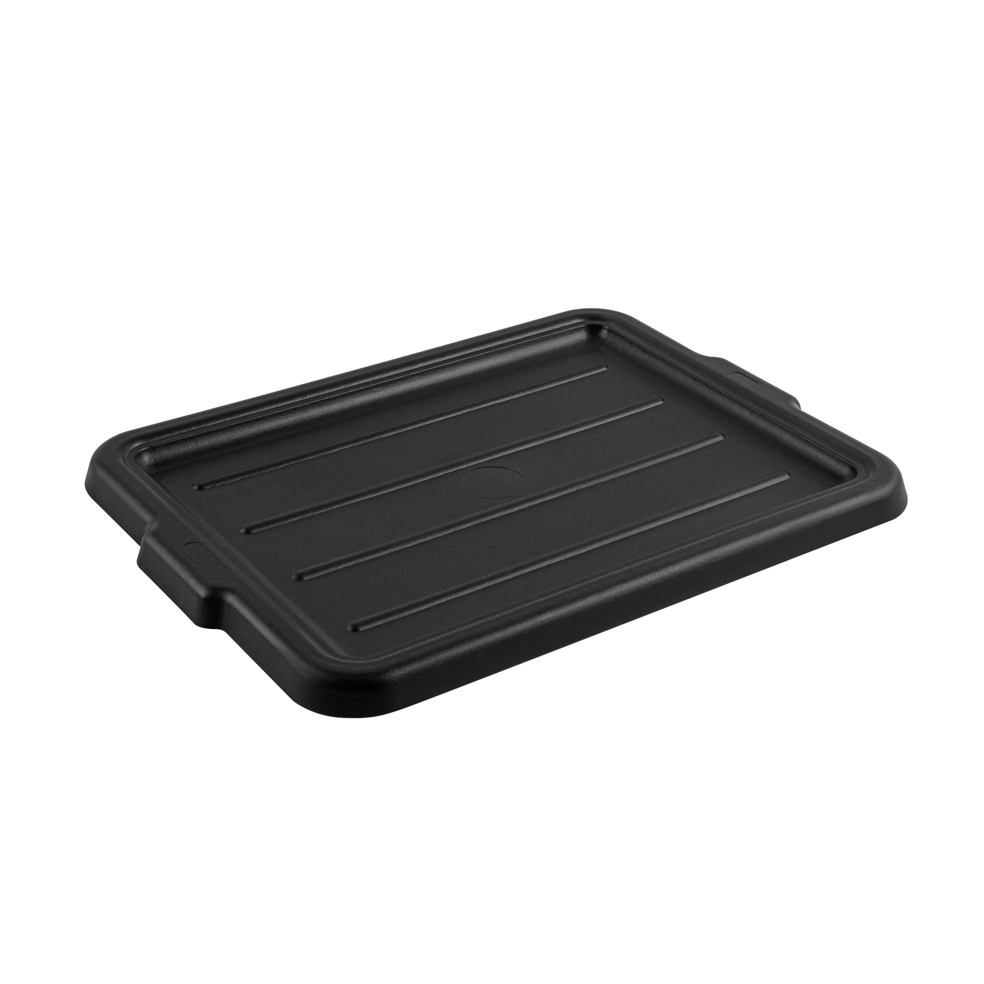 Restaurantware RW Clean Buswanne und Deckel, 55,9 x 40,9 x 17,8 cm, tiefer Kunststoff-Buswanne, mit Schnappdeckel, griffigem Griff, Schwarze Kunststoff-Restaurantbox und Abdeckung, für