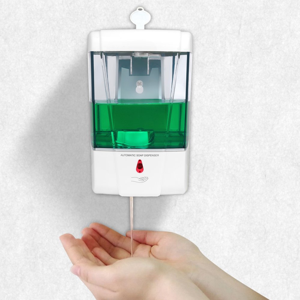 Dispenser di Detergente Disinfettante per Le Mani con Sensore Touchless Automatico per Erogatore di Sapone da 700 Ml Montato A Parete per La Cucina del Bagno 700ml