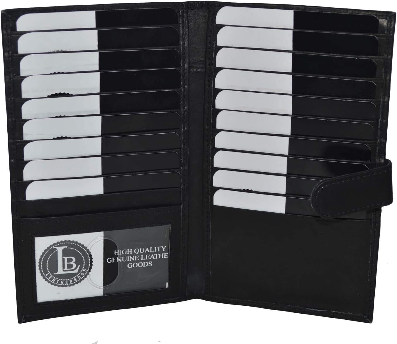 Durable Black Leather Mens Checkbook / Checkbooks for Men