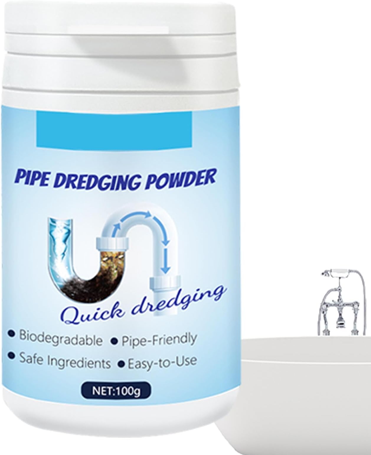 Powerful Pipe Dredging Agent | Drain Clog Remover,Dredge Agent, Drain Cleaners for Drain Pipe Dredging Powder, Drain Clog Dissolver for Pipeline, Toilet, Kitchen Soptec