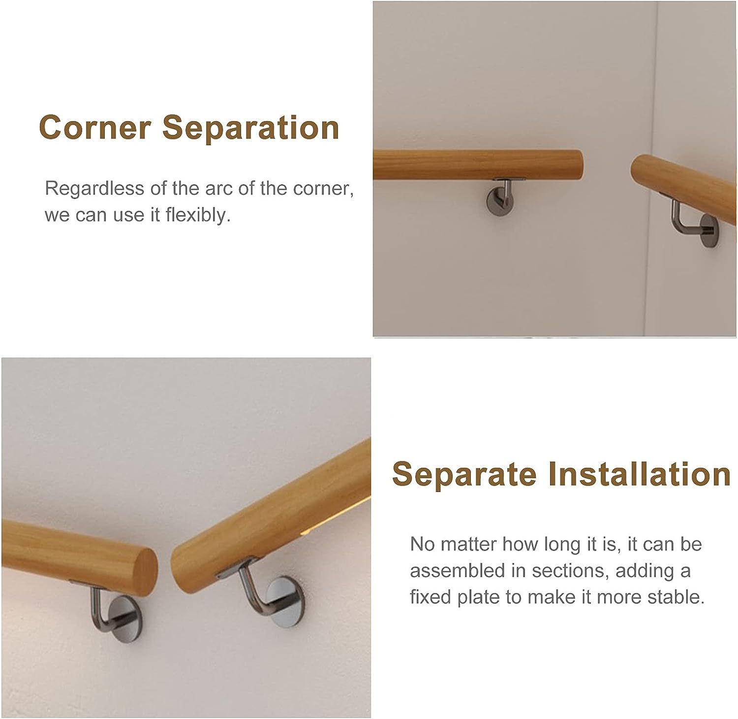 0,5 m drewniany montowany na ścianie ze wspornikiemIndoor Loft & Porch Safety Case Support