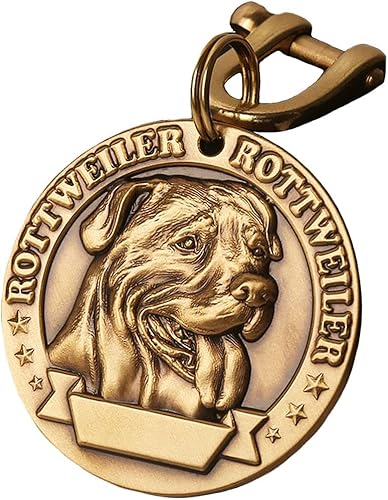 Miniatura 1 de Davisia Etiquetas de identificación de mascotas de cobre puro, etiquetas personalizadas para perros, patrón de mascotas de alivio tridimensional,