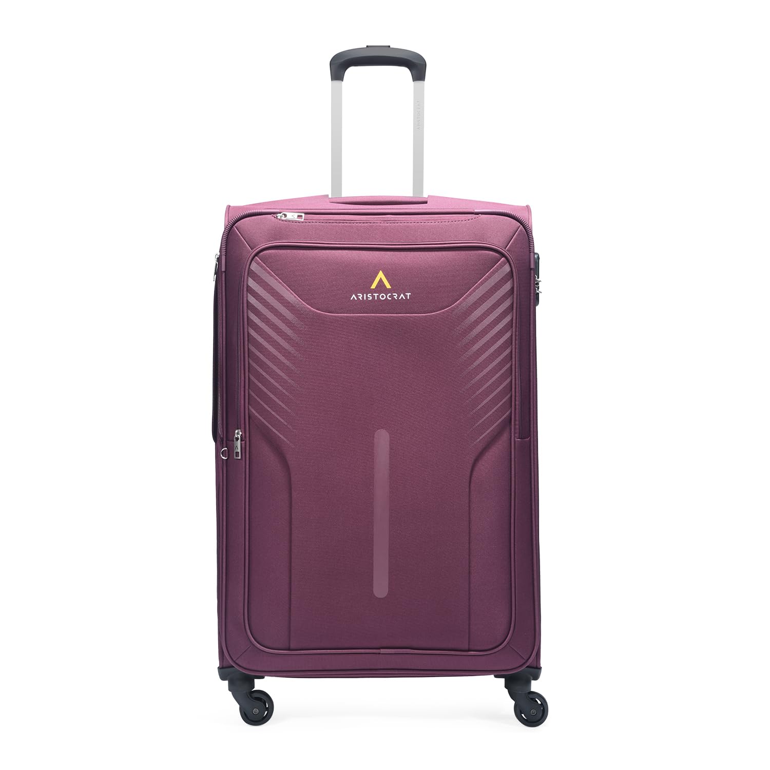 AristocratUnisex Polyester Solid Pattern Skyway 4W Str 79 (E) (Maroon, Large), Maroon, L, Aristocrat Skyway 79Cms Large Soft Sided 4 Spinner Wheels Polyester Maroon Trolley