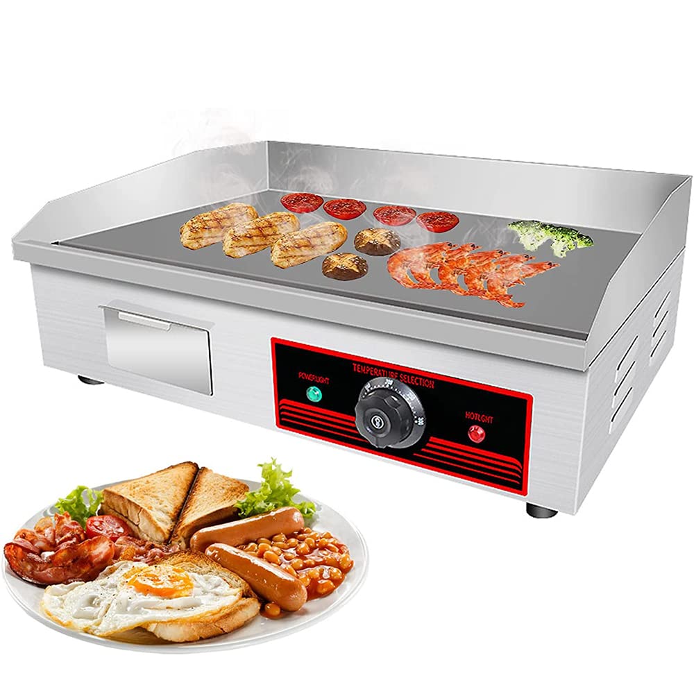 MYUYEE Professional Frying And Baking Tray, Temperature Control 50-300 ℃, Kitchen Barbecue Hamburger Bacon, Grill with Temperature Control