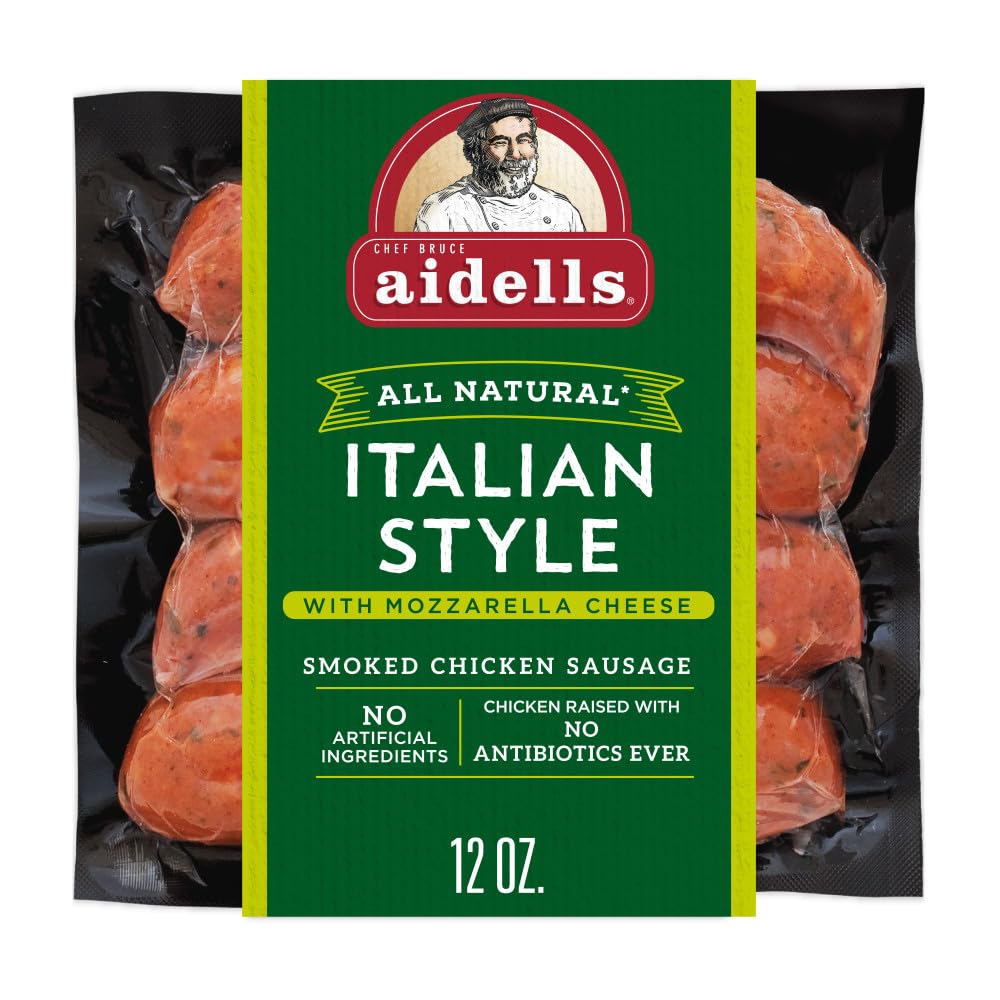 Aidells Smoked Chicken Sausage Italian Style with Mozzarella Cheese 12 oz 4 Fully Cooked Links