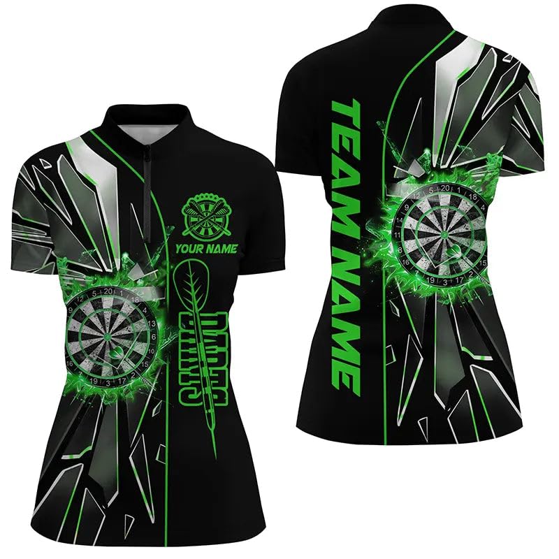 Personalisierte Grüne 3D-Dartshirts für Herren & Damen - Individuelle Dartliga-Trikots - Bestes Darttrikot T2151