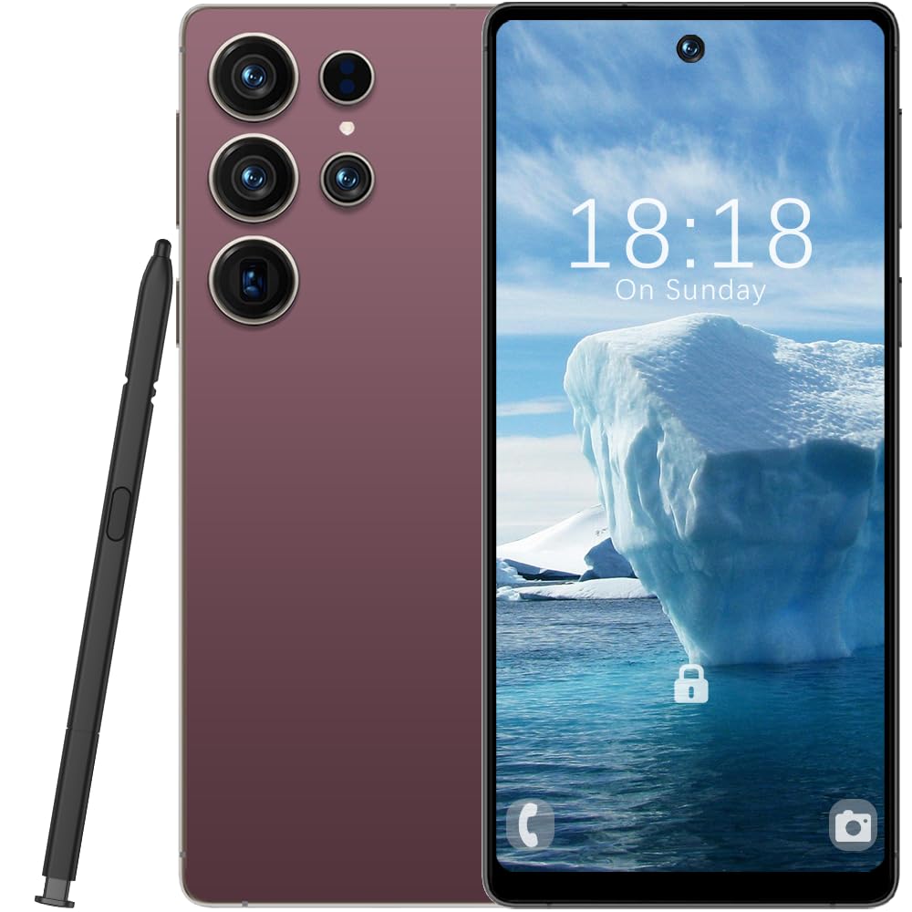 Android Smartphone 8+256GB | 6,8" HD-Bildschirm, 4500 mAh & 21+8 MP Kamera | Simlockfrei mit Dual-SIM, Face ID & OTG - Günstig ohne Vertrag,Roségold