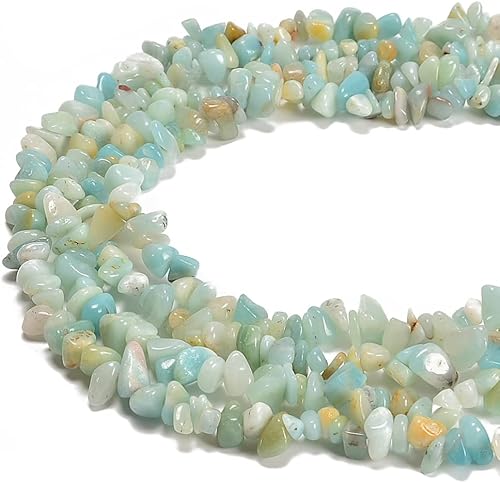 jodaying Cuentas sueltas de amazonita natural de 0.197-0.315 in (0.197-0.315 in), cuentas sueltas semipreciosas para hacer joyas, suministros de