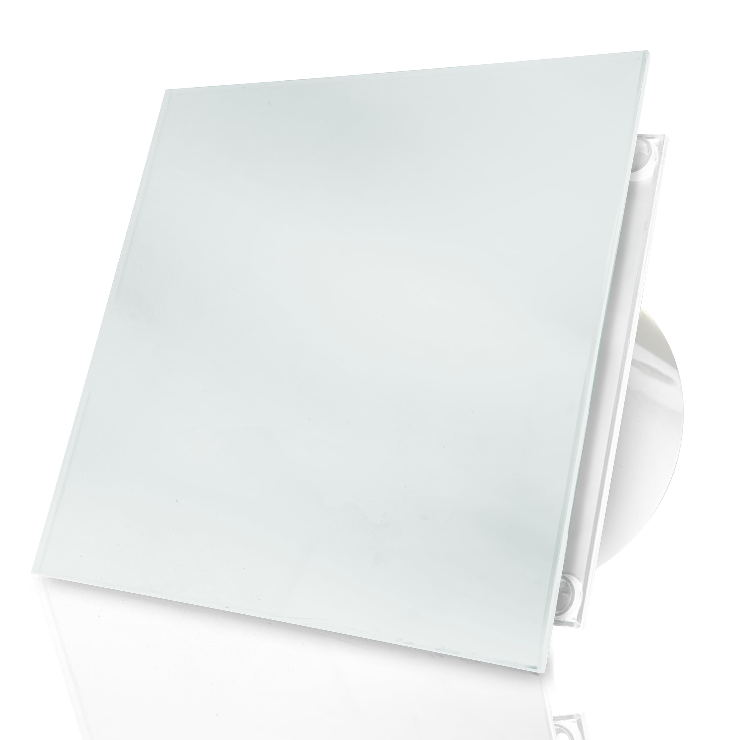 DOSPEL VERONI GLASS - Ventilador de baño (100 mm, con temporizador, montaje en pared, ultrasilencioso, con sensor de humedad, para baño y aseo, 230 V)