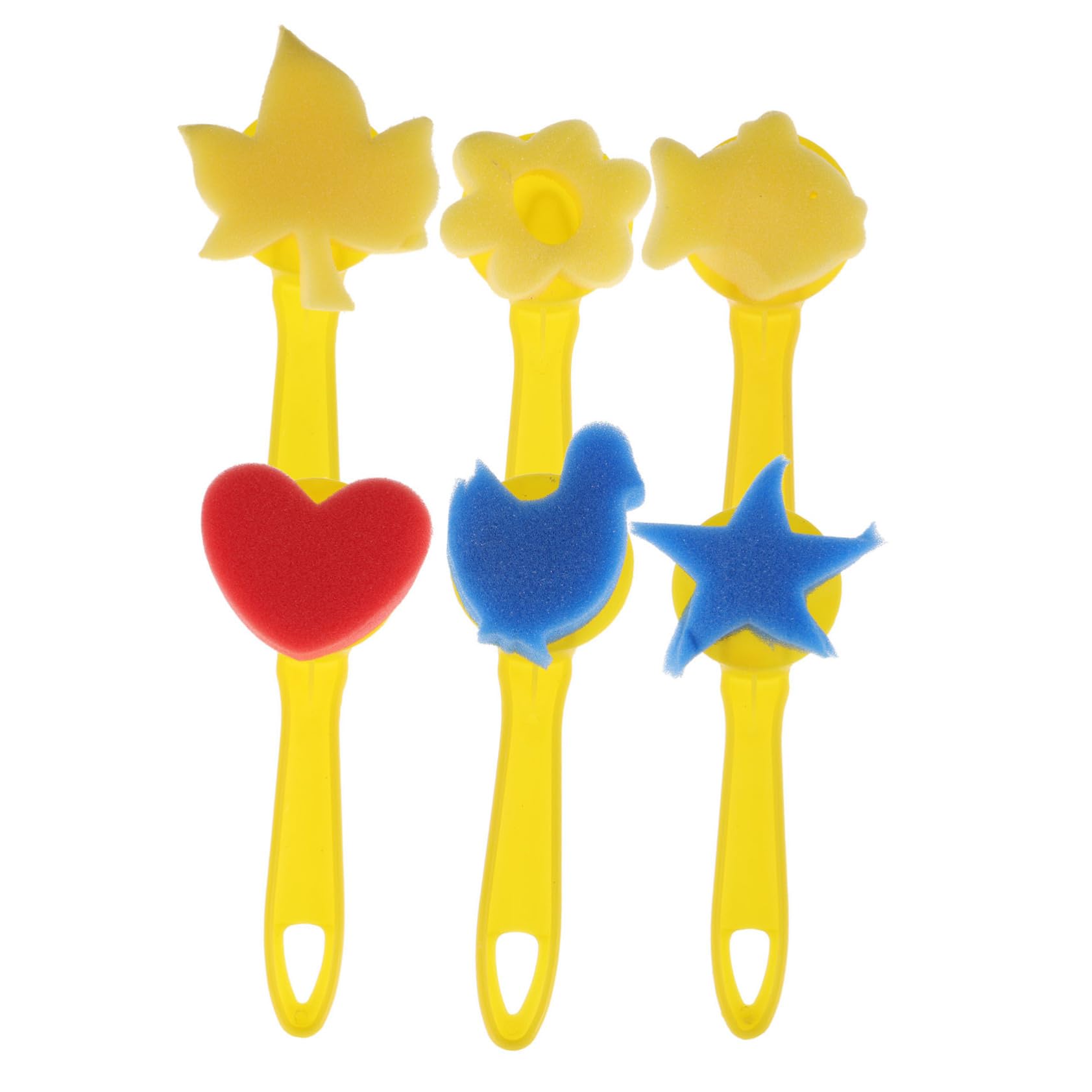 Housoutil Round Sponge Painting Brushes Yellow Set 6pcs Boys and Girls Paint Sponges for Art