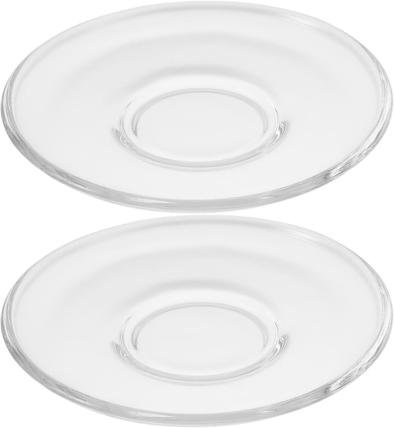 Operitacx 4Pcs Tea Glass Saucers Round Clear Glass Saucers