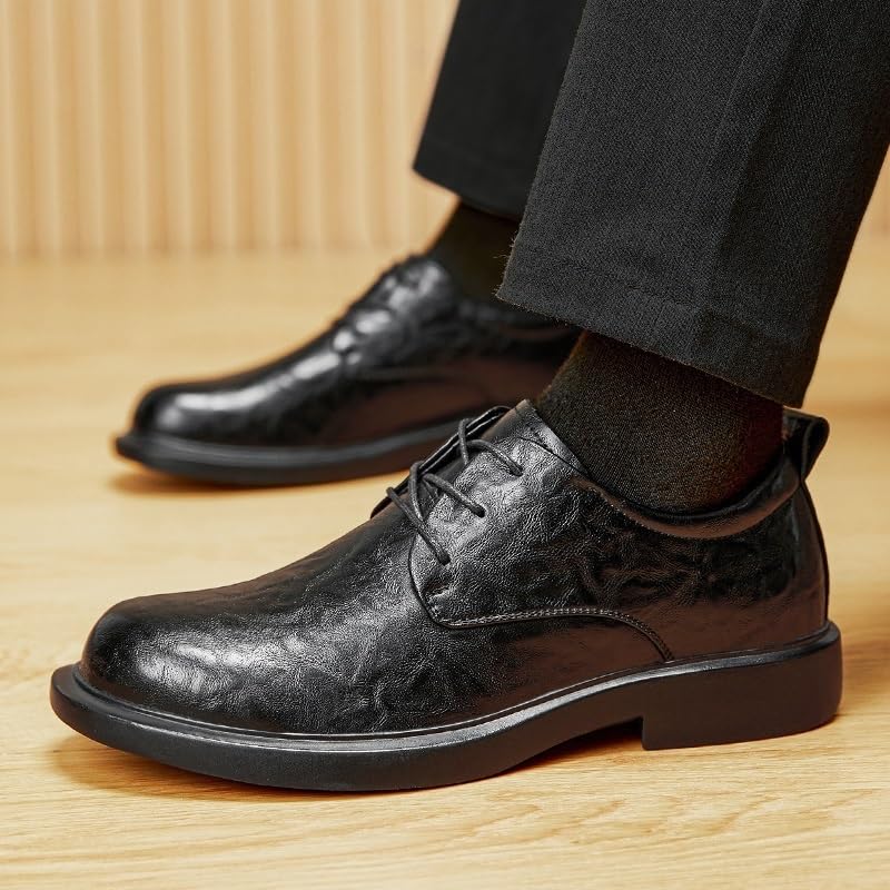 Dress Formal Shoes for Men's Top-Grain Leather Evening Fashion Lace Up Plain Toe Non Slip Office2