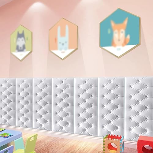 Miniatura 3 de Paneles de pared 3D para despegar y pegar, calcomanías de pared anticolisión impermeables para el hogar, tapete protector de pared suave para