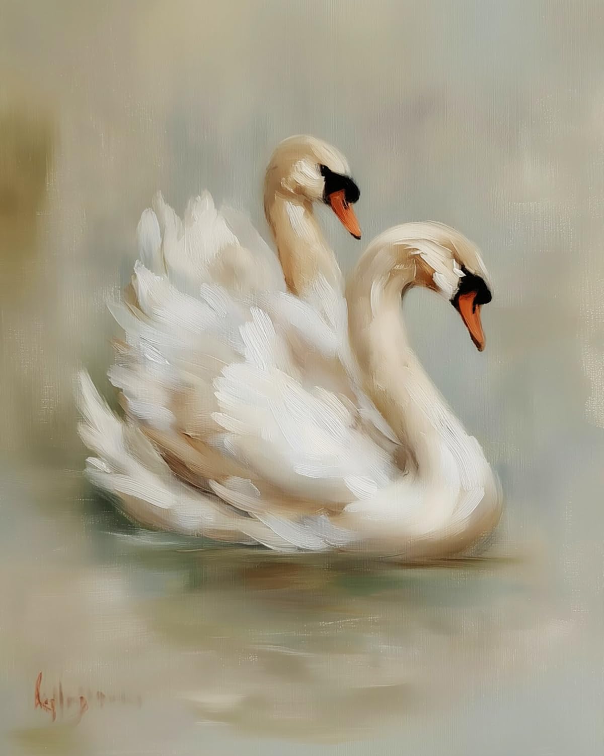 LIUBAISHI Paint by Numbers for Adults – 16x20 Canvas | Oil Painting Kit for Home Decor, Stress Relief Craft, Gift for Adults with Paints and Brushes-Two Geese in Stillness