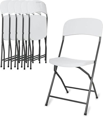 BSTOPHKL Sillas plegables portátiles de plástico, sillas de comedor con acero resistente y capacidad de 265 libras para oficina, comedor, interior,