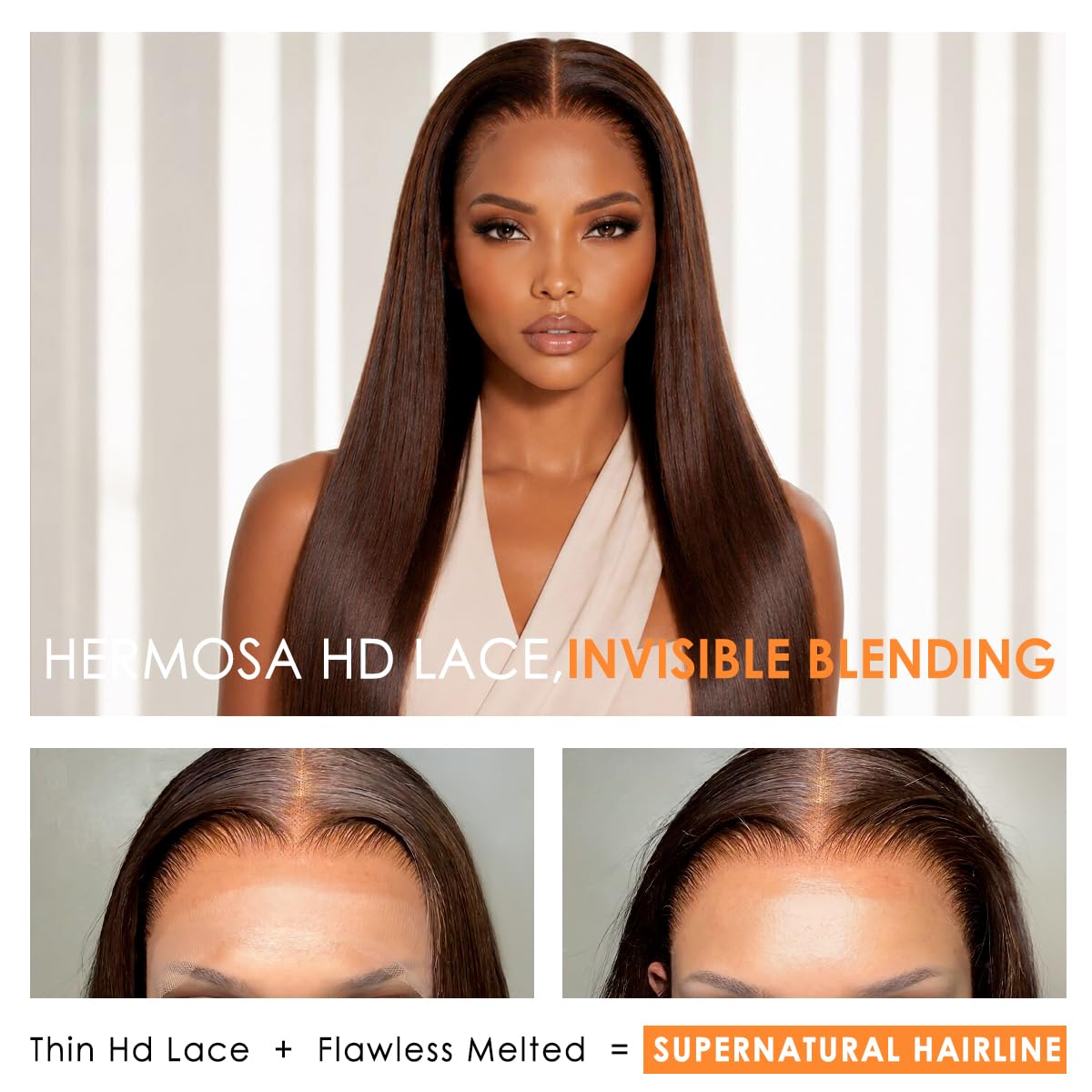 Hermosa Pelucas de cabello humano con encaje frontal marrón de 13 x 4 pulgadas, con abuelitos, densidad 180, pelucas de cabello humano lacio HD con encaje frontal, línea capilar prearrancada, peluca
