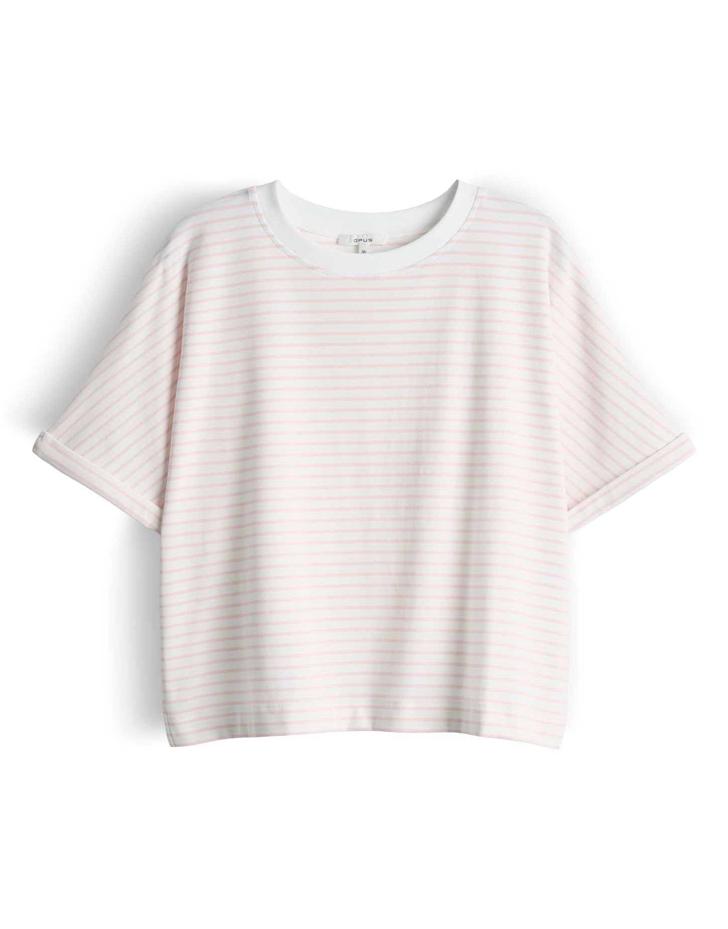 OPUS Damen Kurzarmshirt | Gestreiftes T-Shirt aus BCI Cotton Mix Loose Fit