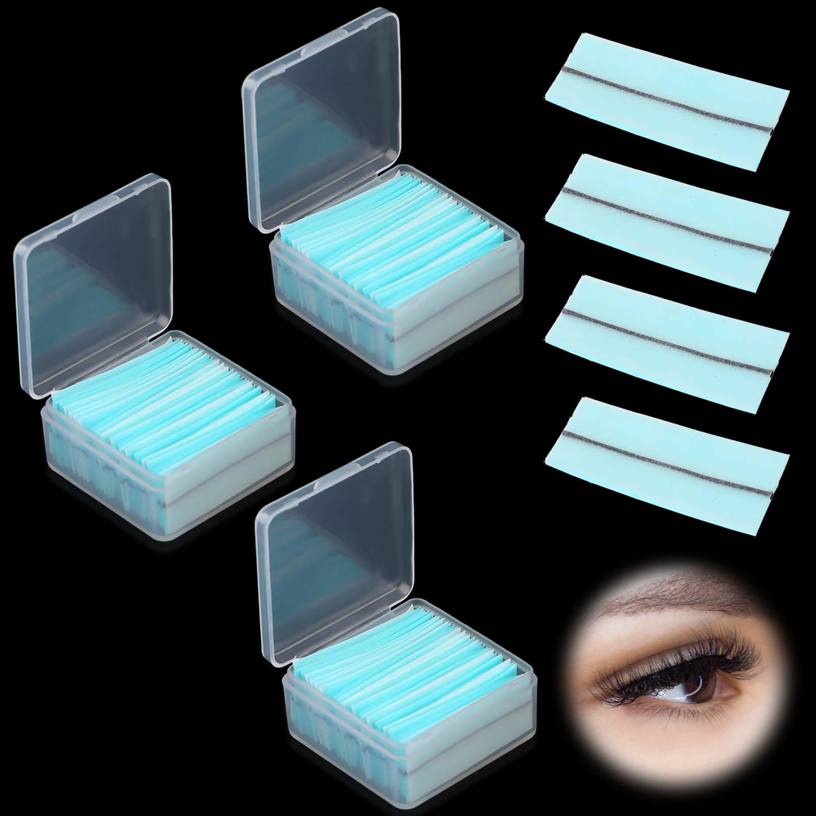 120PCS Self Adhesive Eyelashes Tape, Strong-Hold False Lashes Adhesive Strips Reusable Lash Glue Strip Lash Glue Liner for Fluffy Mink False Lashes Natural Look Long Lasting Lash Buddy