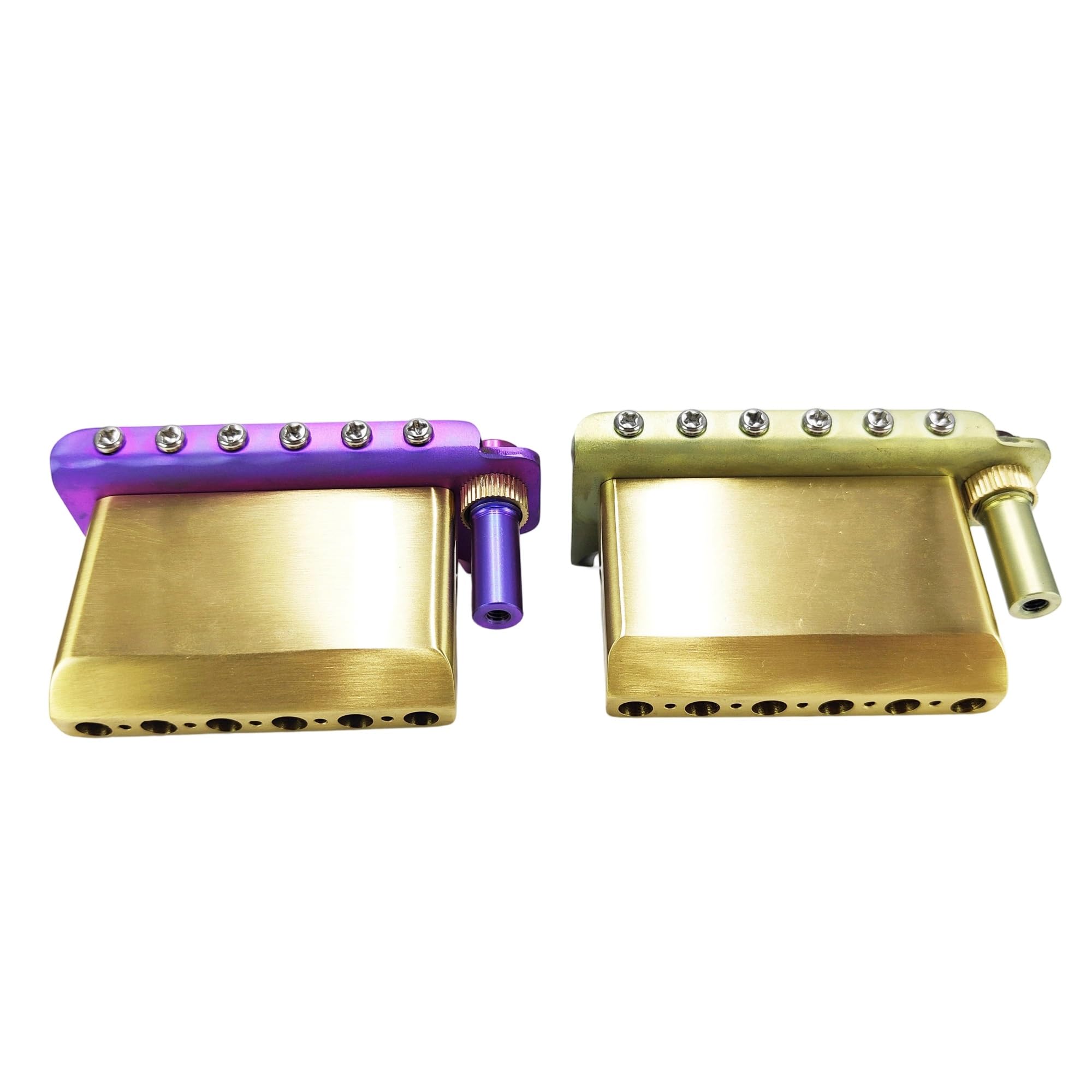 Puente De Aleación De Titanio Base De Latón Guitarra Eléctrica Pequeño Doble Trémolo Pieza Trasera Plana | Puente de guitarra(Purple)