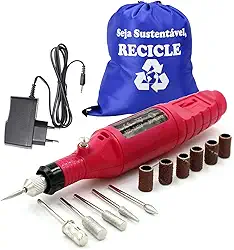 Lixa de Unha Elétrica com Fonte Bivolt 5 Acessórios + Mochila CBRN18413