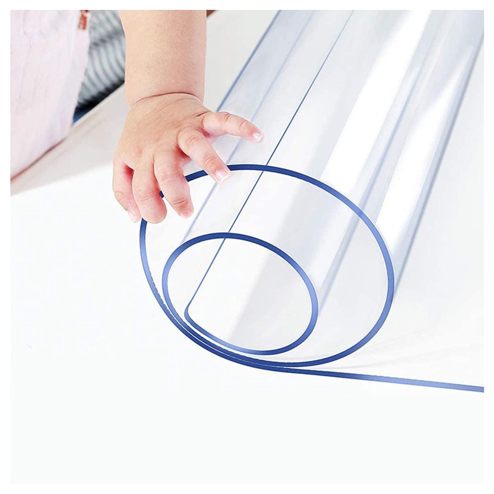 TMGJ Transparent PVC Folie Tischdecke 3mm Tischfolie Schutzfolie Tischschutz Wasserdicht, Abwaschbar,Für Restaurant,Garten,Esszimmer,Büro,Unterstützung Der Anpassung(Size: 100x300cm/39x118in)