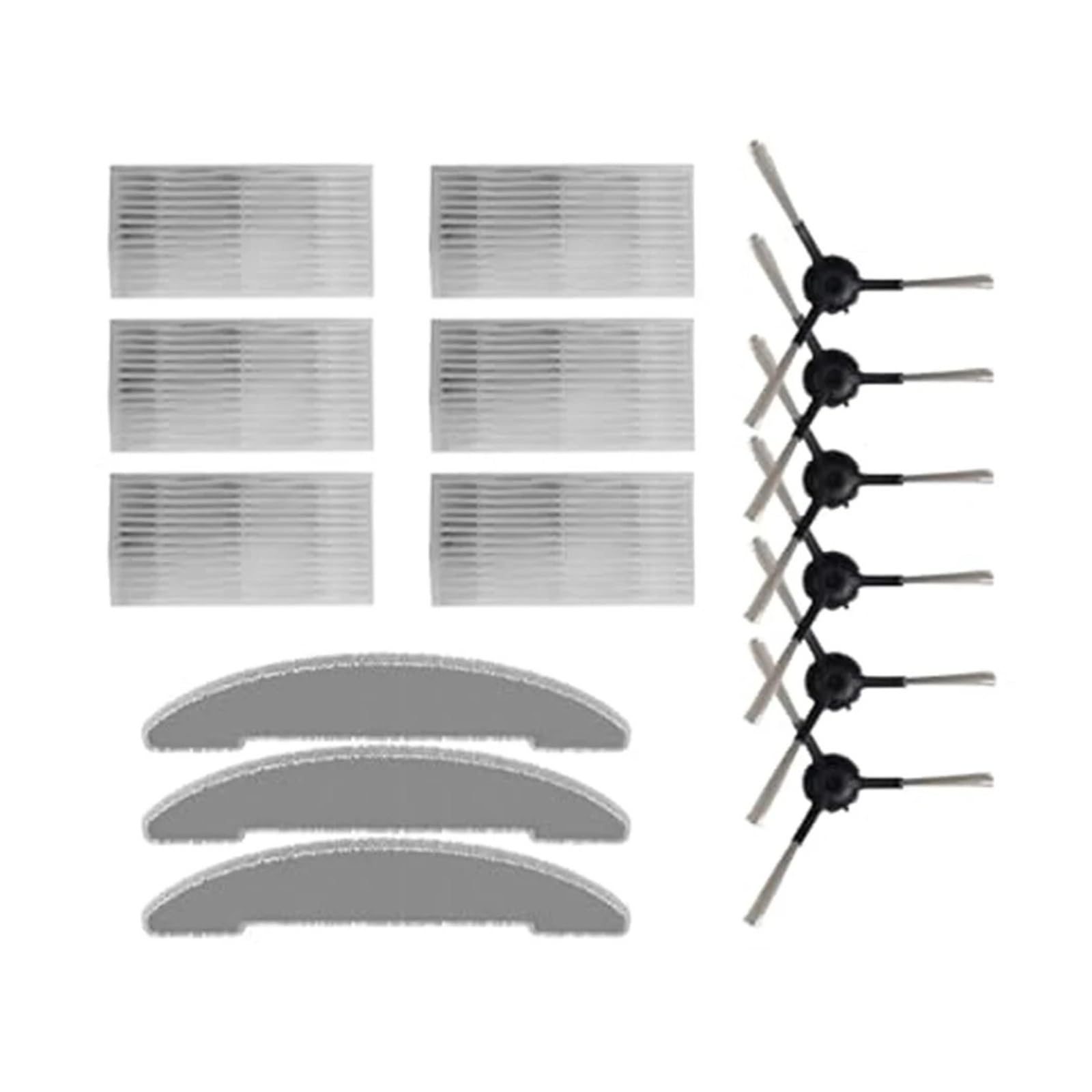 Cepillo Lateral Recambio Compatible con Vexilar Cleanova W7 W11 | Medio Filtro Y Paño Microfibra, Montaje Rápido, Sin Herramientas Accesorio Robot Aspirador