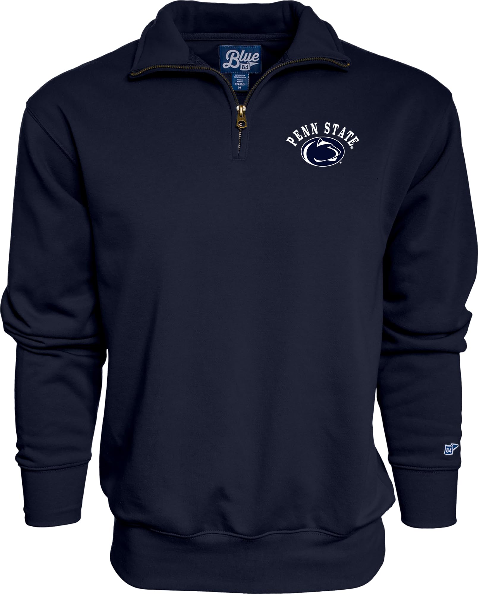 Blue 84 Standard NCAA Officially Licensed Quarter Zip Sweatshirt Left Chest Logo Team Color