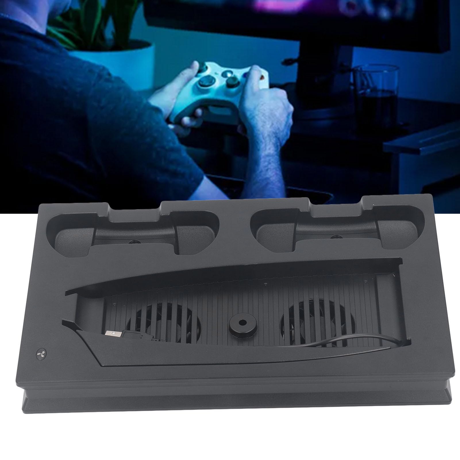 Konsola Game Cooling Fan Station Stacja ładowania rozpraszania ciepła stacja ładująca głowicy magnetyczne (Czarny)