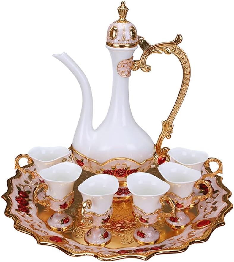 Wine Set Ceramic Splicing Creative Personality Liquor Bottle Wine Splitter Shot Glass Set(Onecolor)