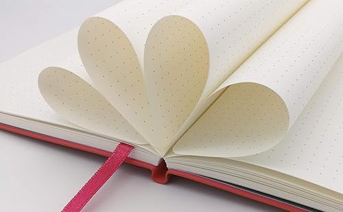 Miniatura 5 de Cuaderno de tapa blanda, cuadrícula de puntospuntos, A5, 5.8 x 8.3 pulgadas, piel sintética de alta calidad, papel grueso cremoso, encuadernado