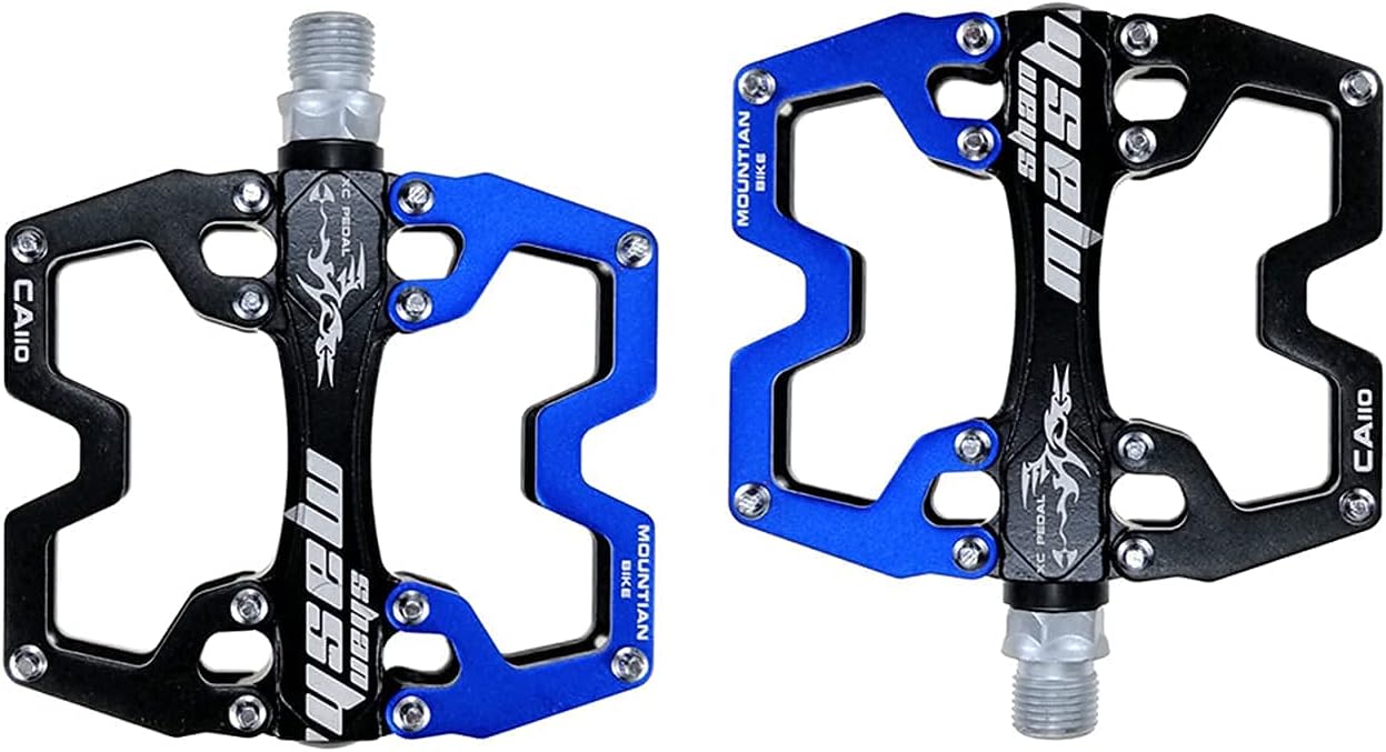 Mountain Bike MTB Pedals Parallel Bicycle Road Pedal 9/16 Inch Ultra-Light Flat Aluminum Alloy Sealed Bearing with Anti-Skid 1 Pair