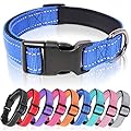 HEELE Dog Collar, Reflective Dog Collar, Soft Neoprene Padded Breathable Nylon Pet Collar Adjustable for Medium Dogs, Royal Blue, M