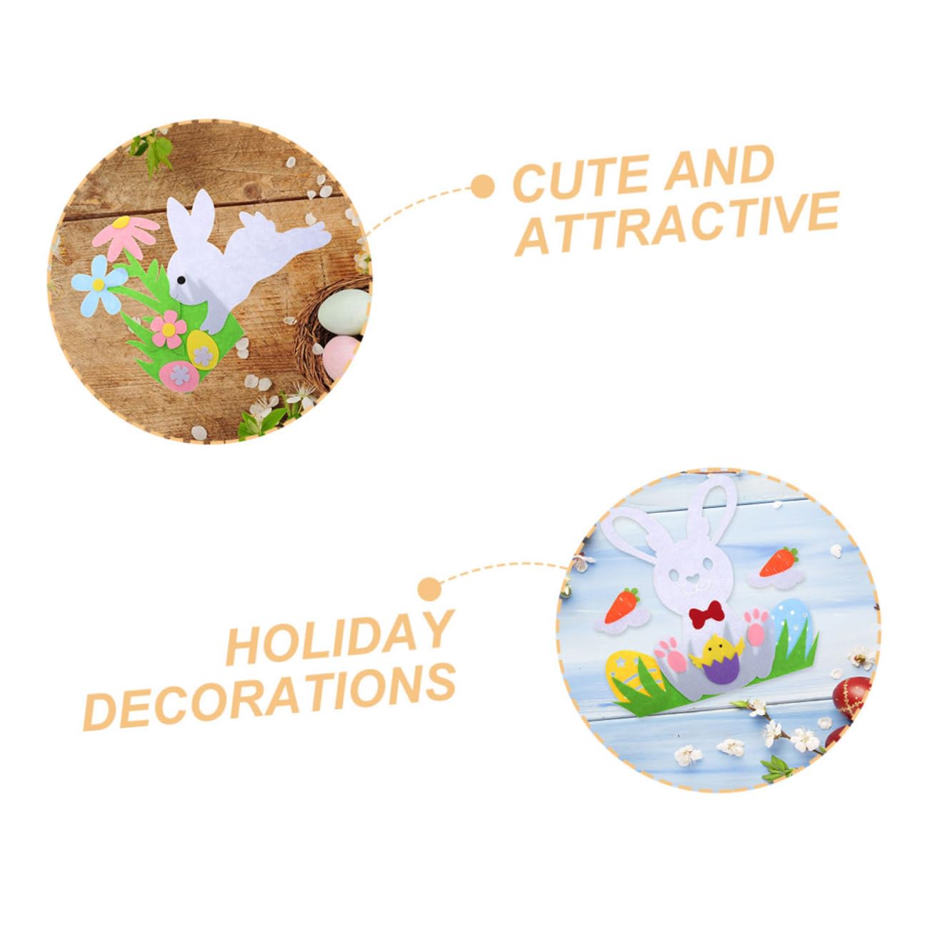 2pcs Easter Spring Bunny Craft Kit Non-Woven Decorations for Holiday Cheer Cute Bunny Designs for Doors and for Spring Celebrations and Festive Decor