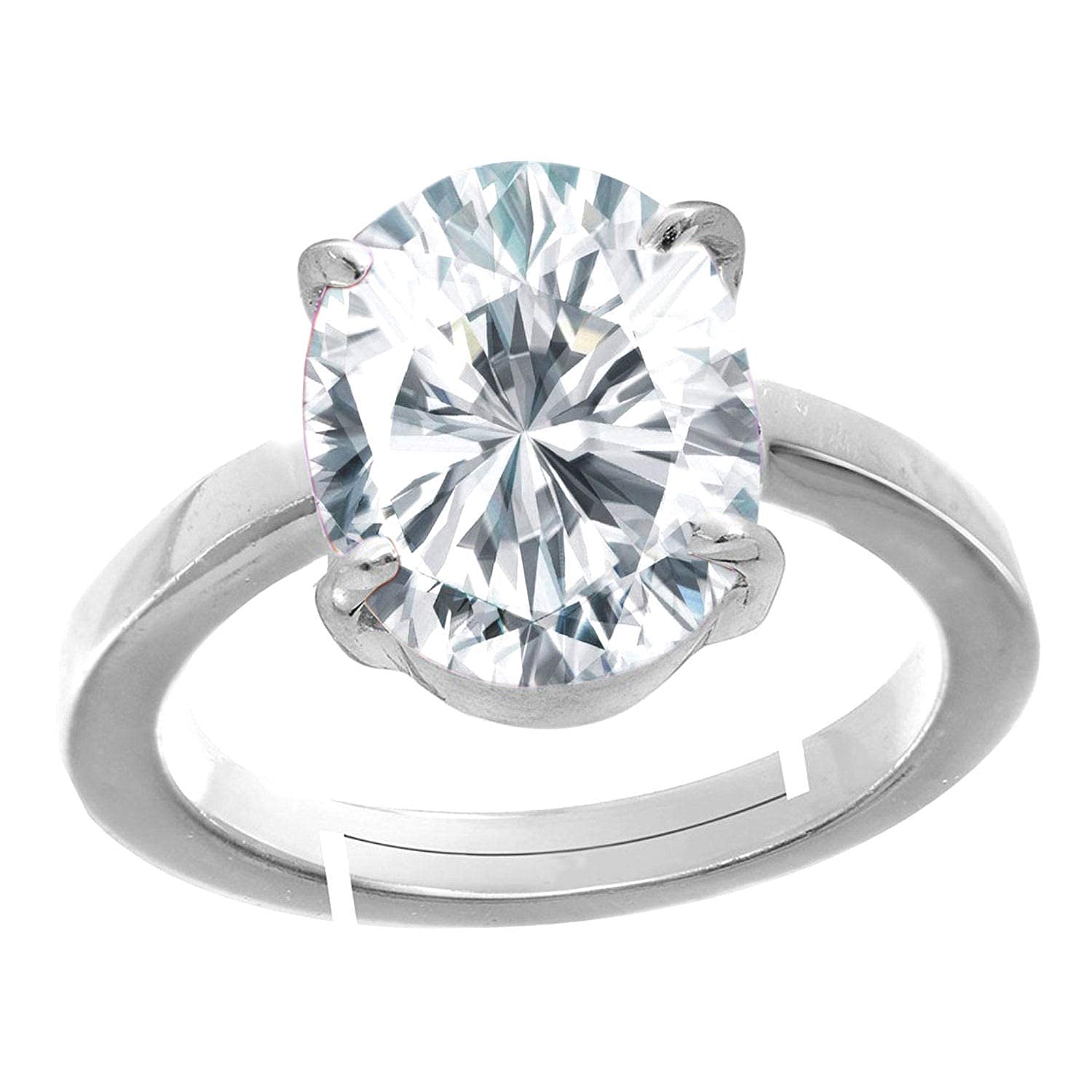 Anuj Sales 2.00 Carat American Diamond Natural White Zircon Stone Silver Adjustable Astrological Purpose Ring for Men and Women (B08PZK8T59) Amazon Price History, Amazon Price Tracker
