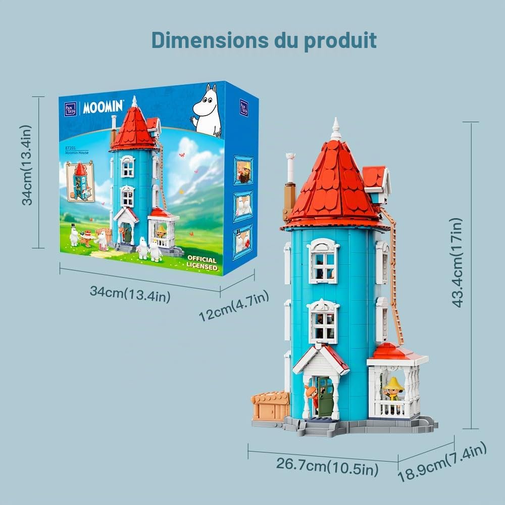 PANTASY Ensemble de Construction de Maison modulaire de Conte de fées - Maison Bleue avec Personnages Classiques, Structure Ouverte et intérieur détaillé - Kit de présentation pour Les Fans et Les