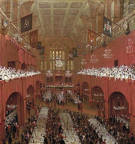 Tableau Banquet au Guildhall de Londres par William Daniell impression d'art vintage 60x90cm