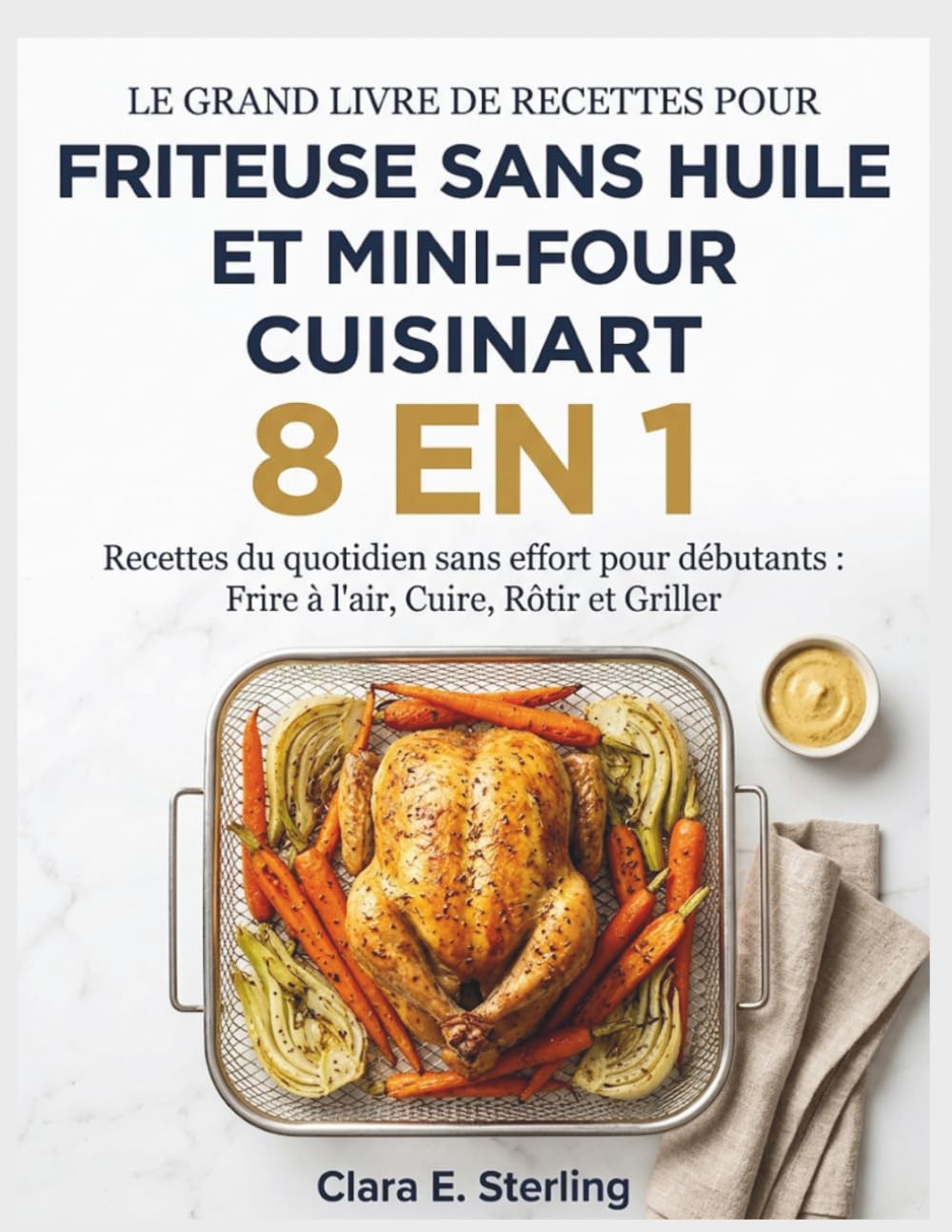 LE GRAND LIVRE DE RECETTES POUR FRITEUSE SANS HUILE ET MINI-FOUR CUISINART 8 EN 1: Recettes du quotidien sans effort pour débutants : Frire à l'air, Cuire, Rôtir et Griller