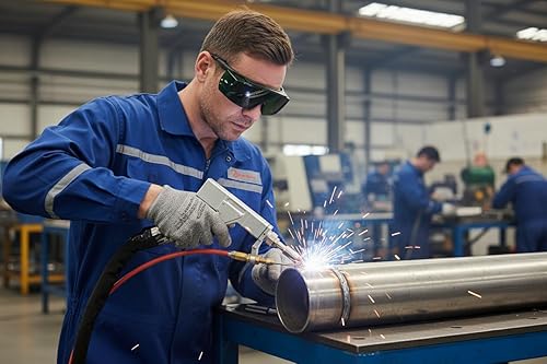 Miniatura 4 de LaserPair - Lentes de seguridad láser de alta protección 900-1100nm OD8+ DIN4 para láser de fibra, soldadura láser de mano (modelo: LP-ADY-3)