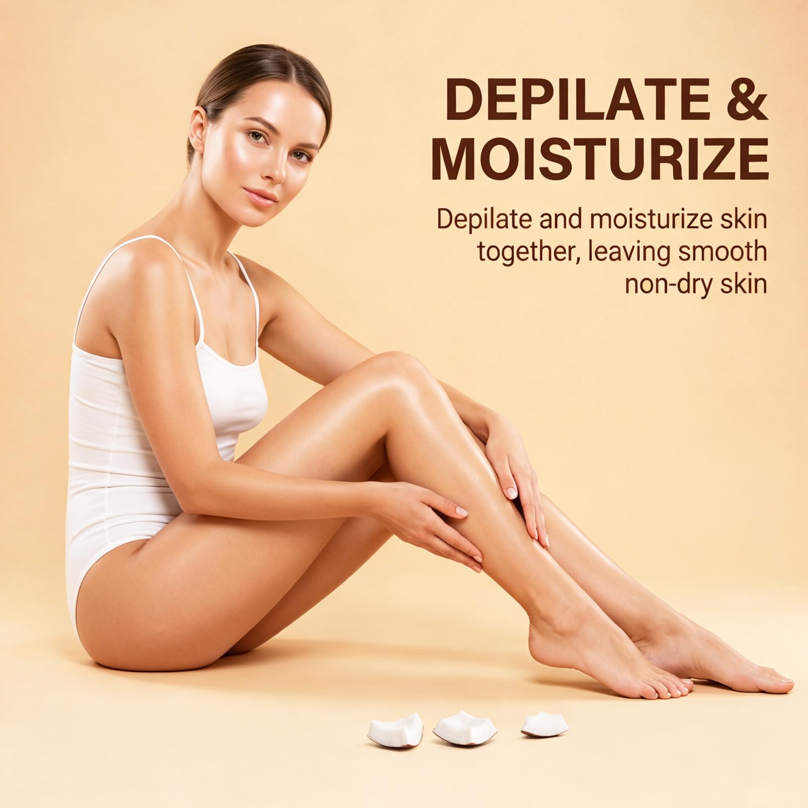 Crema depilatoria corpo "Ice Cool" 150 ml, crema delicata al cocco e menta (3Pezzo)