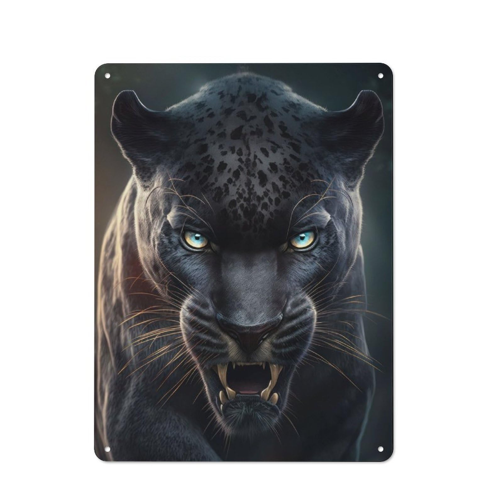 Junmoney Fiery Panther Vintage Tin Sign 40X30cm With For Workshop Wall, For Makers And Diy Enthusiasts, For Retro Home Interiors