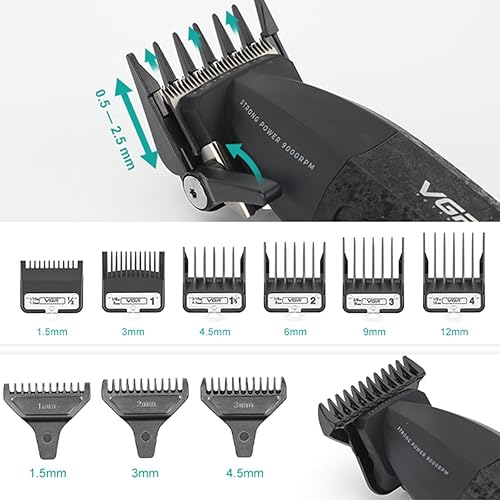 Miniatura 3 de VGR 640S3 - Kit profesional de corte de cabello 3 en 1, 9000 rpm, cortadora de pelo profesional y afeitadoras de aluminio, combo de peluquero