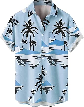 Chemise Hawaïenne Homme Origin's Paris – Manches Courtes, Motifs Fleurs, Polyester, Neuve Avec étiquettes