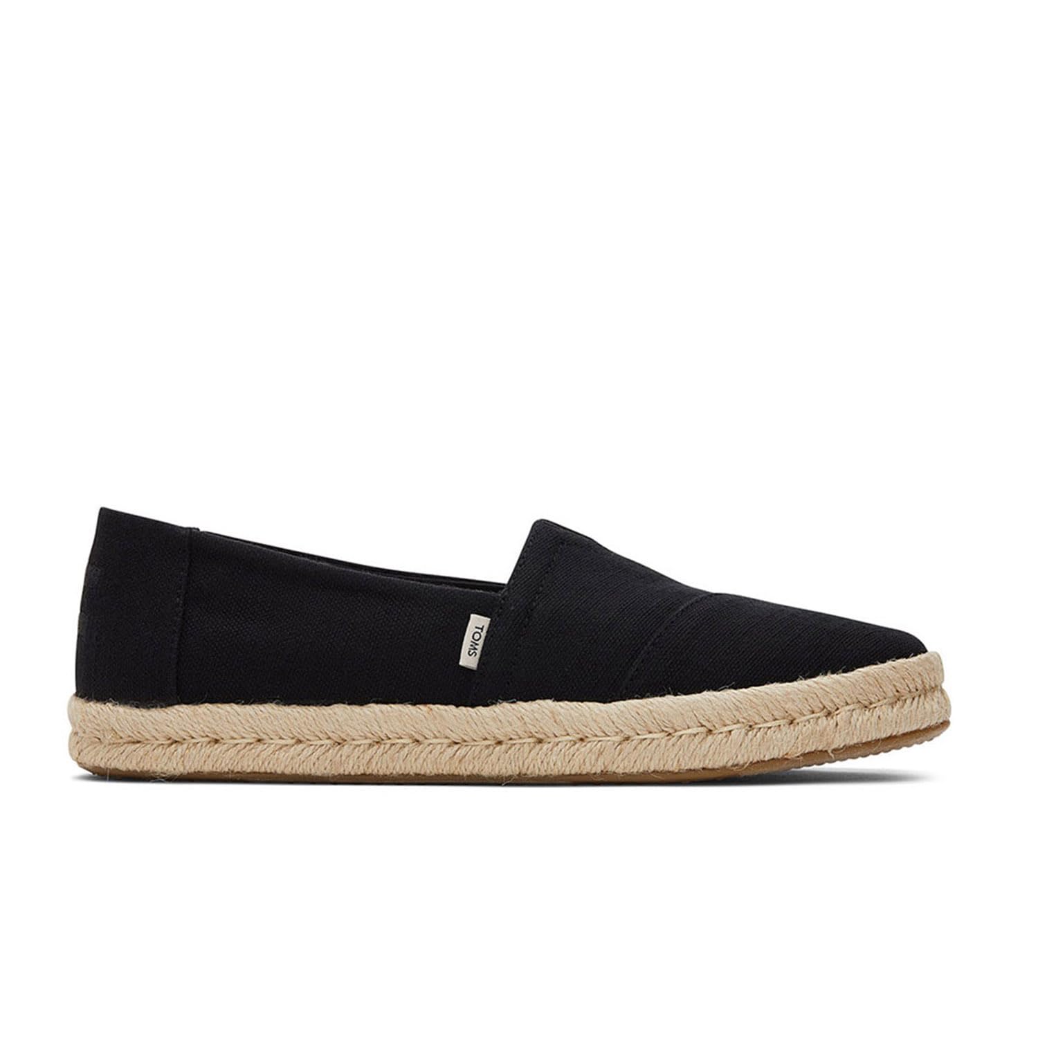 TOMS Women's Alpargata Rope 2.0 Espadrille, Black Recycled Cotton Slubby, 8 UK