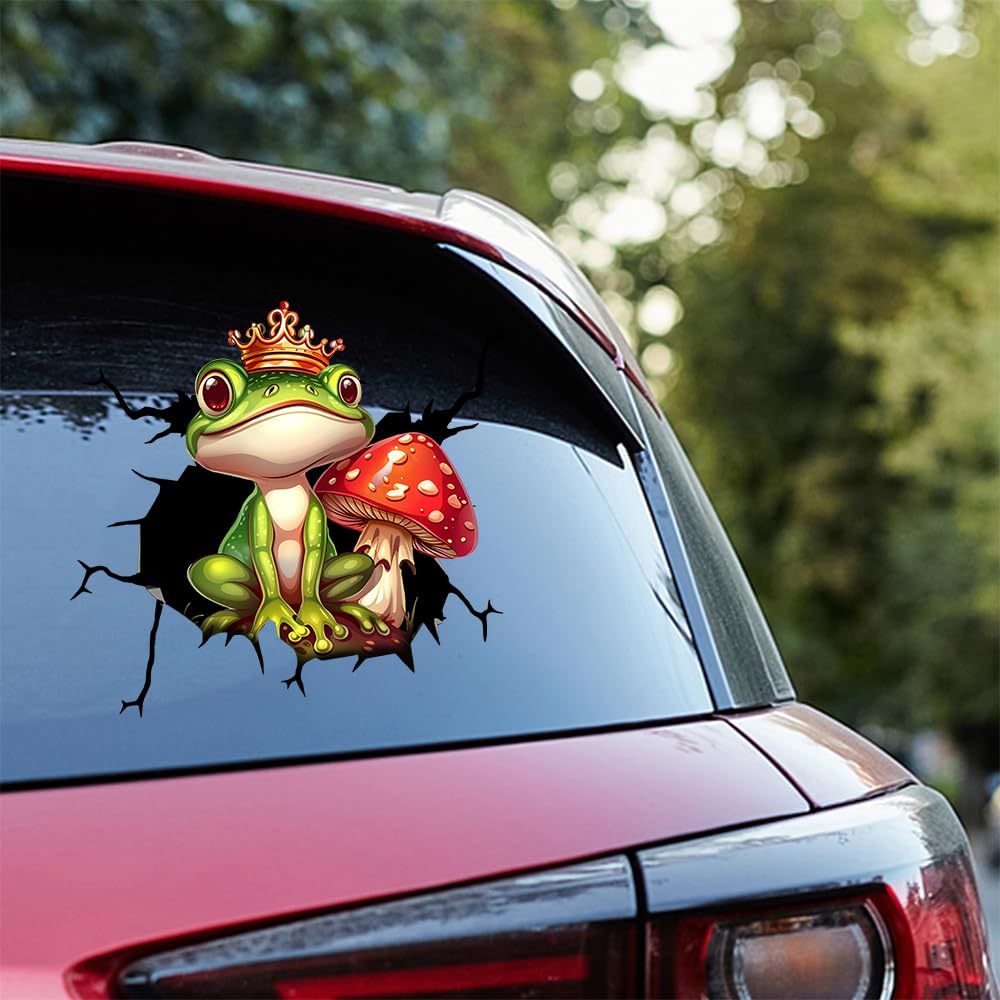 Cute Frog Car Decals - Mushroom Vinyl Decal Car Stickers and Decals, Pack of 2 Wall Window Truck Rearview Decal Series 16