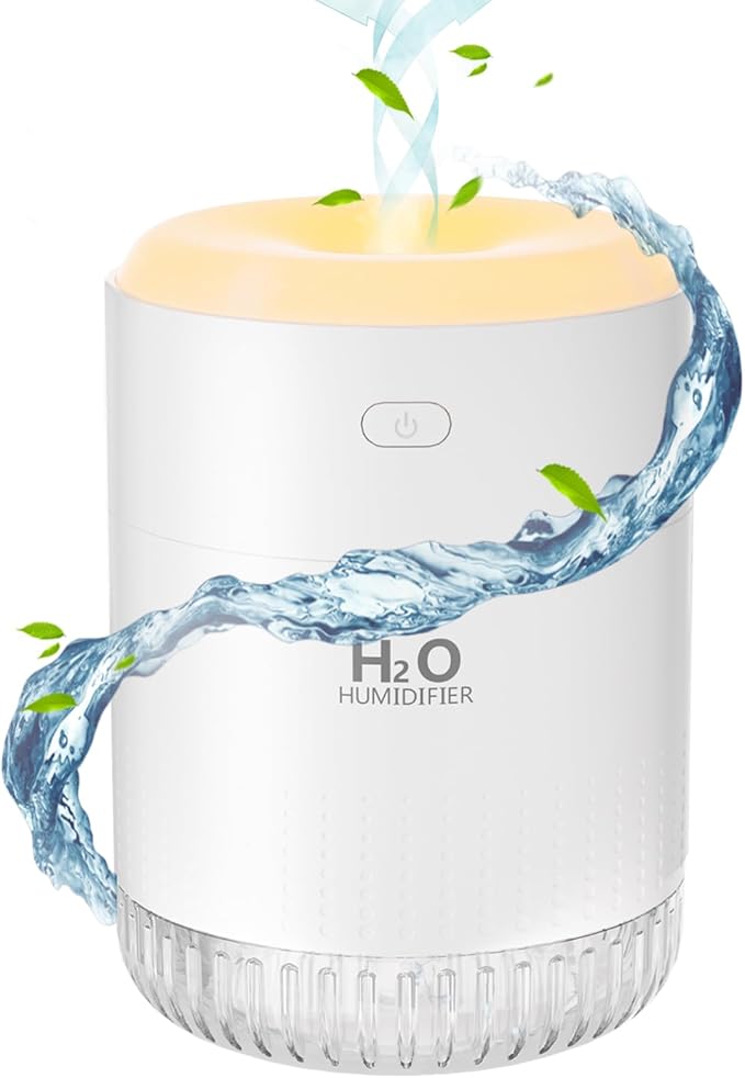 Humidificador Bebes Humidificador Pequeño con Luz Nocturna y Apagado Automático de 2 Modos Silencioso Ultrasónico USB dormitorio (White)