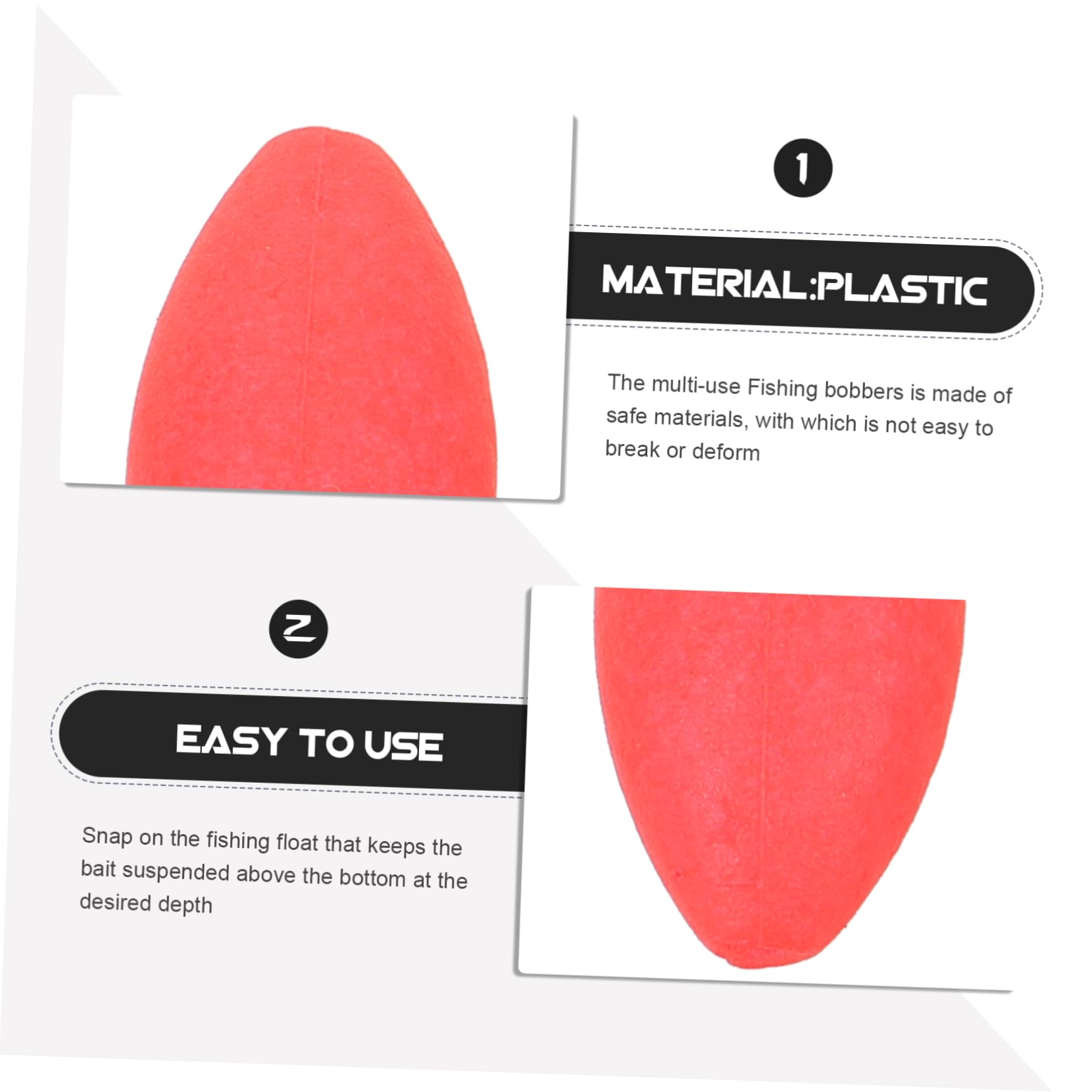 TOYANDONA 5 Ensembles Attendre La Pêche Flotteur De Pêche Attaquer pour Flotteurs À Piquets Perles Matériel De Pêche Articles De Pêche Plastique Rouge 200 Pièces * 5