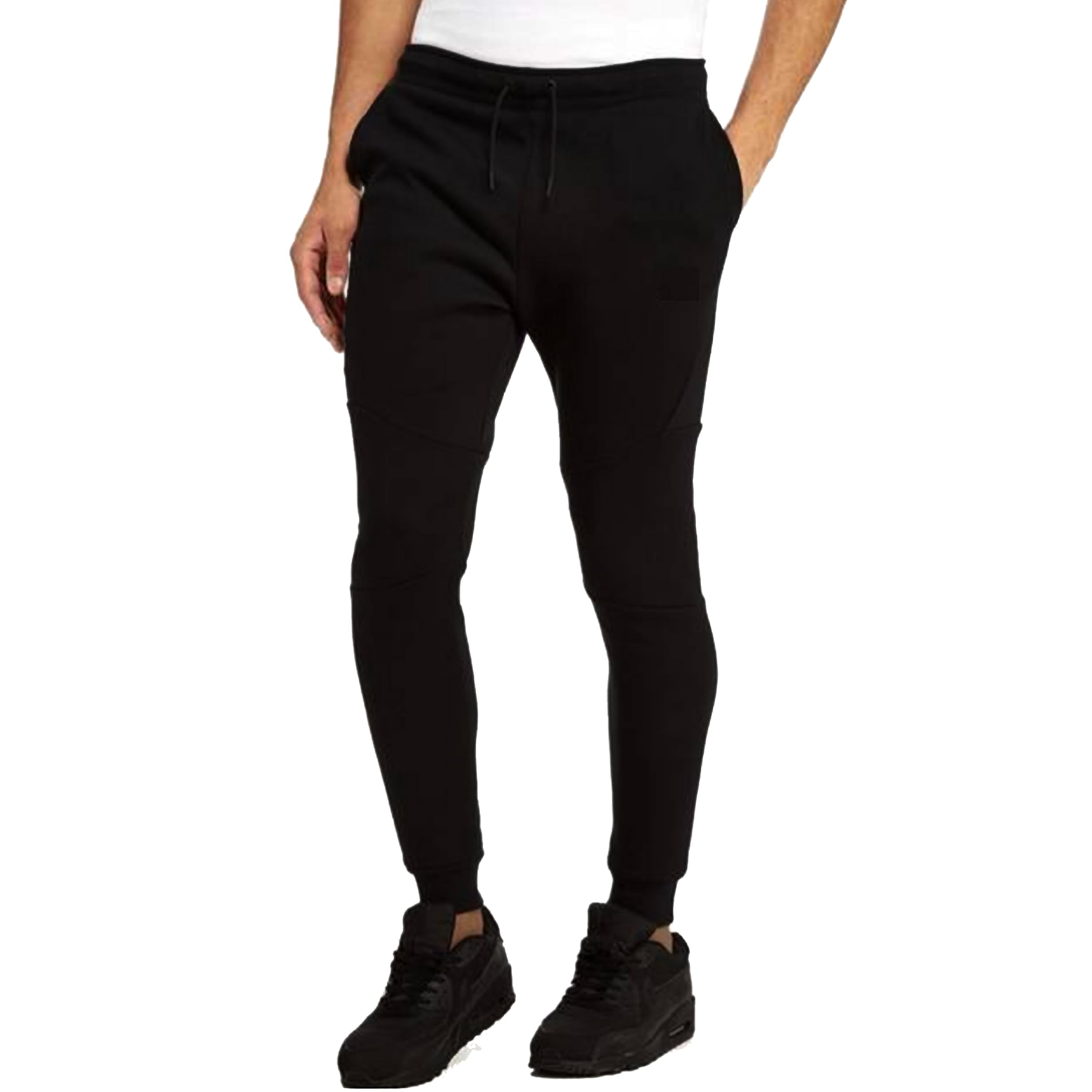 Sterling Sports® Men's Fleece Tracksuit Joggers - Casual Trouser Pants, Activewear Gym Sportswear, Men's Clothes - Jogging Bottoms (Medium, Black)