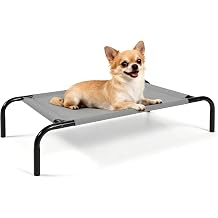 Elevated Dog Bed with Breathable Mesh Fabric, Raised Pet Cot with Airflow and Support, Durable and Easy to Clean Grey, Small