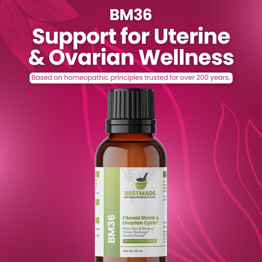 Bestmade Fibroid & Ovarian Cysts, BM36 - Support for Hormonal Imbalance, Menstrual Discomfort & Uncomfortable Intercourse, 30 mL Drops — Amazon image 3