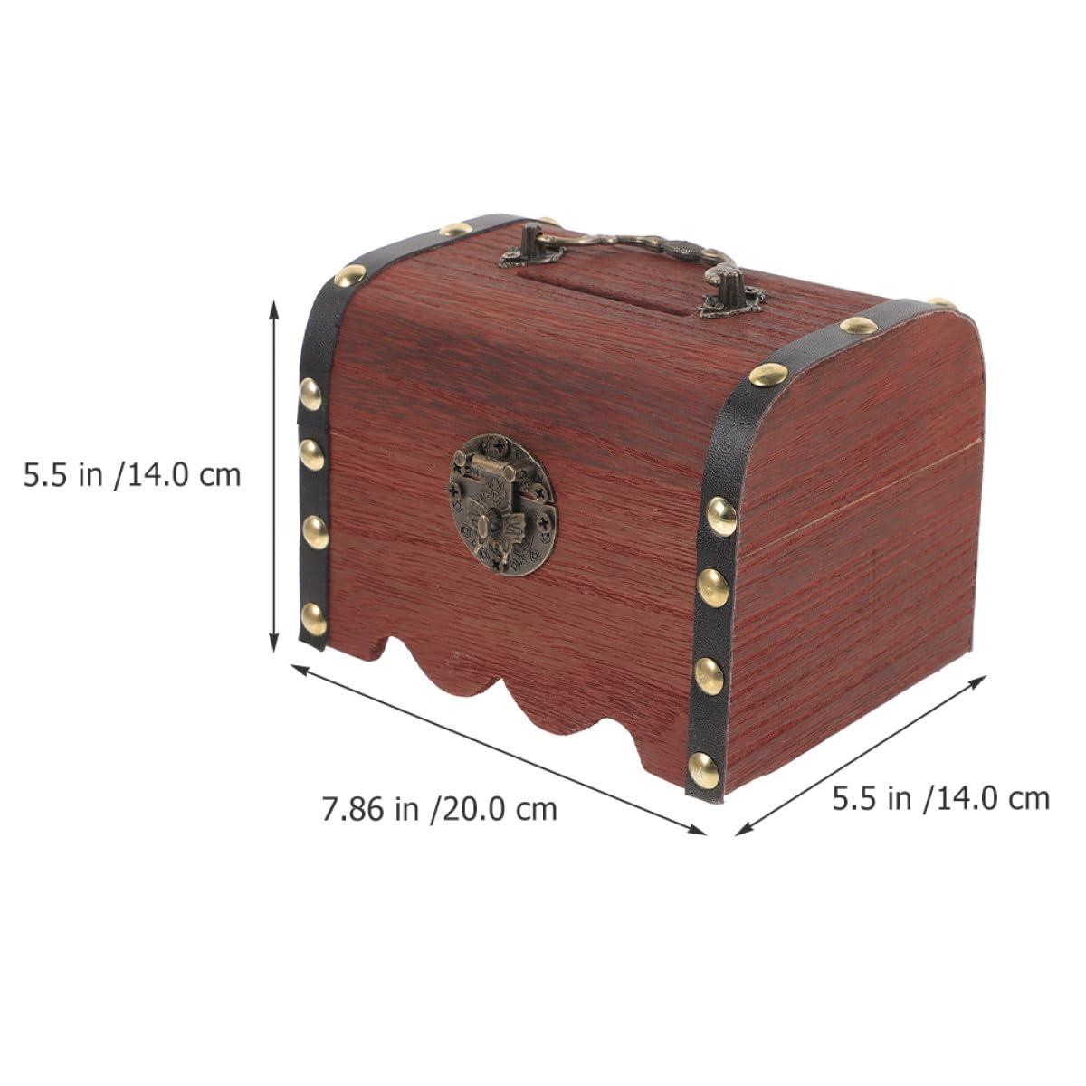 GLEAVI Caja de Cofre del Tesoro de Madera Cerradura para Niños y Niñas, Alcancía Vintage Creativa para Guardar Monedas y Billetes en Cumpleaños